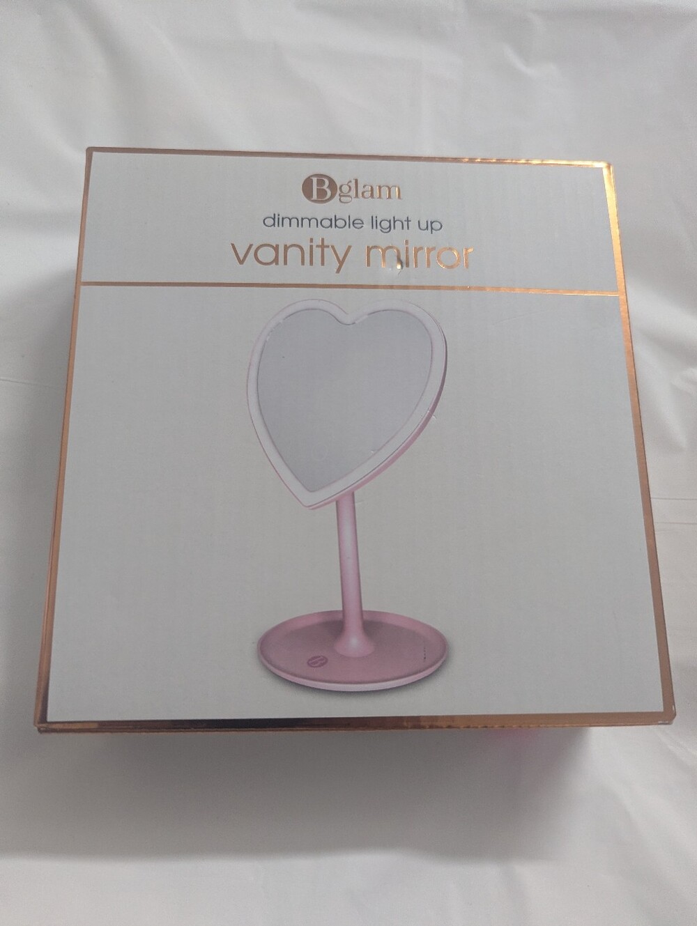 glam Pink Heart-Shaped Lighted Vanity Mirror
